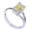 Citrine Solitaire Korean Silver Yellow Gemstone Dainty Glamorous Ring Jewelry