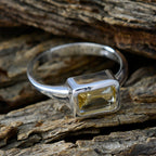 Citrine Solitaire Russian 925 Silver Yellow Gemstones Featherlight Artisan Ring Jewellery
