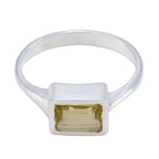 Citrine Solitaire Russian 925 Silver Yellow Gemstones Featherlight Artisan Ring Jewellery