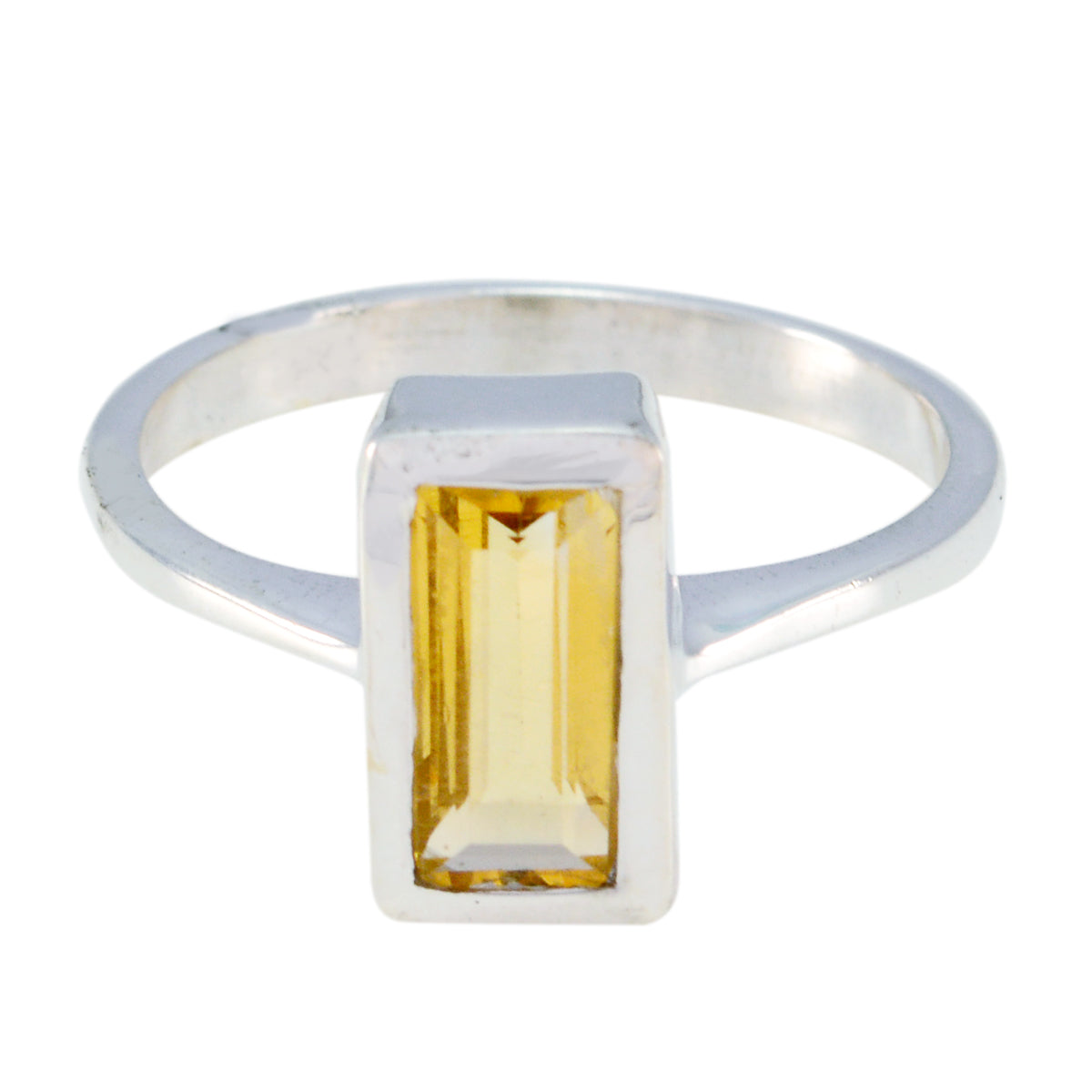 Citrine Solitaire Russian Silver Yellow Gemstone Featherlight Romantic Ring Jewelry