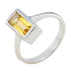 Citrine Solitaire Russian Silver Yellow Gemstone Featherlight Romantic Ring Jewelry