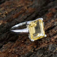 Citrine Solitaire African Sterling Silver Yellow Gemstone Mid weight Boho Ring Jewellery