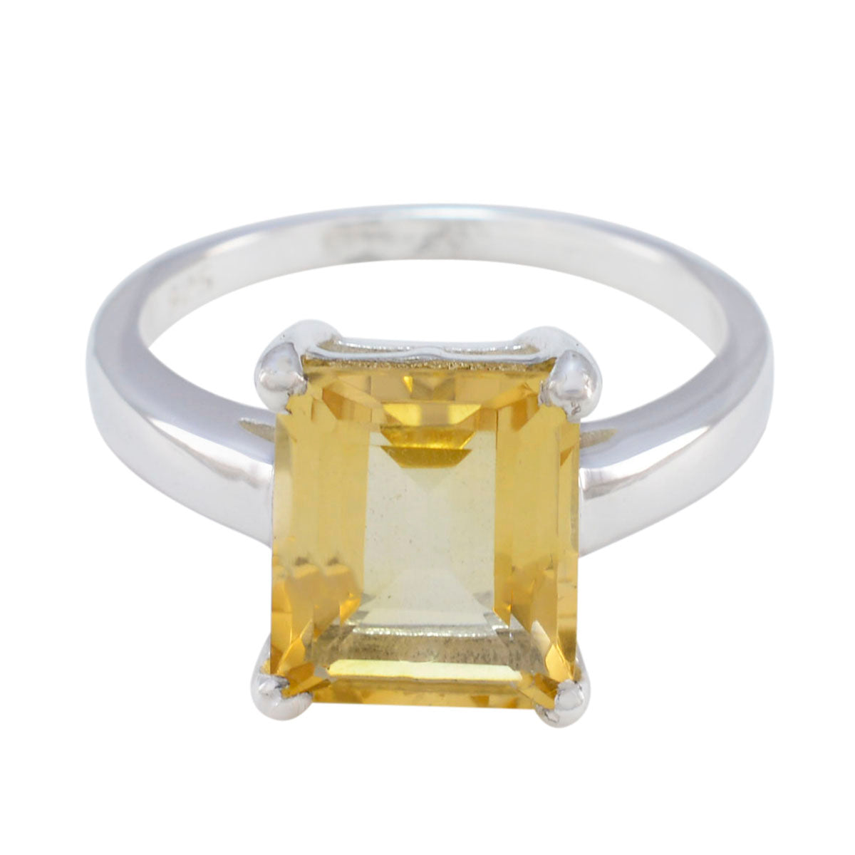 Citrine Solitaire African Sterling Silver Yellow Gemstone Mid weight Boho Ring Jewellery