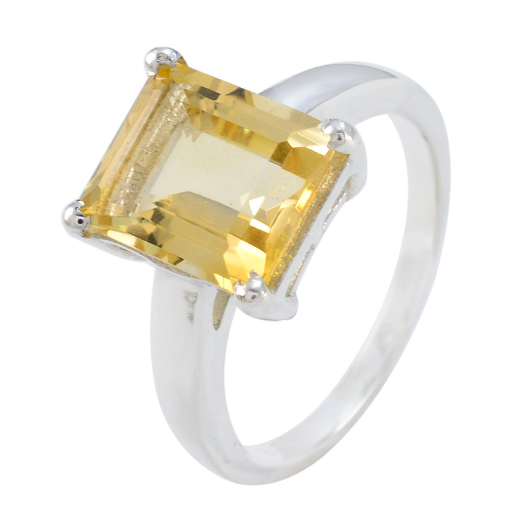 Citrine Solitaire African Sterling Silver Yellow Gemstone Mid weight Boho Ring Jewellery