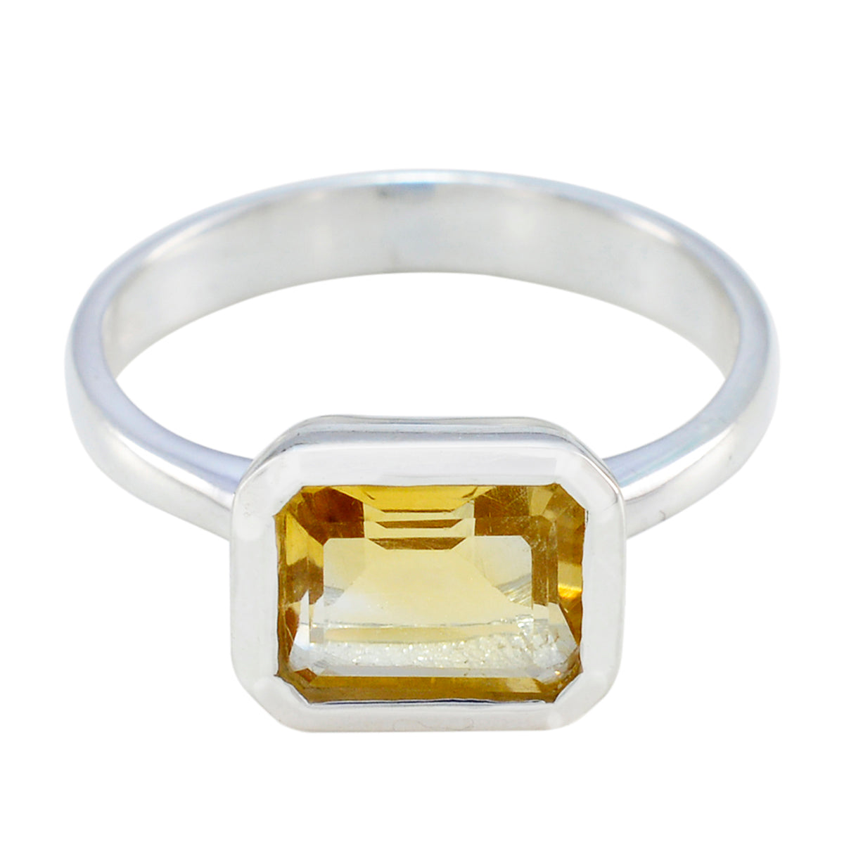 Citrine Solitaire African 92.5 Silver Yellow Gemstones Tiny Sophisticated Ring Jewelry Huvudsaklig produktbild
