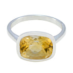 Citrine Solitaire Egyptian 92.5 Silver Yellow Gemstones Minimal Artisan Ring Jewelry