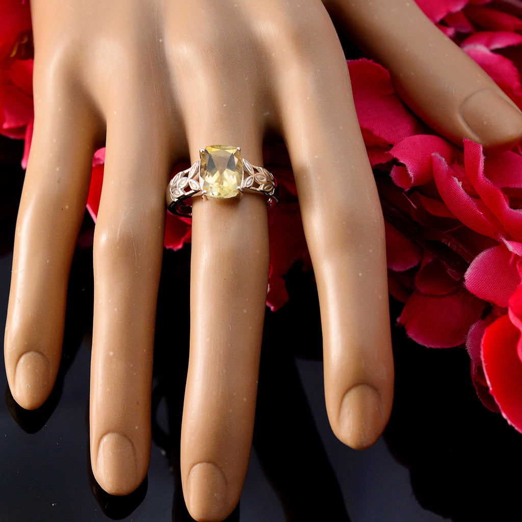 Citrine Solitaire Japanese Silver Yellow Gemstones Whisper thin Glamorous Ring Jewelry