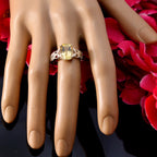 Citrine Solitaire Japanese Silver Yellow Gemstones Whisper thin Glamorous Ring Jewelry