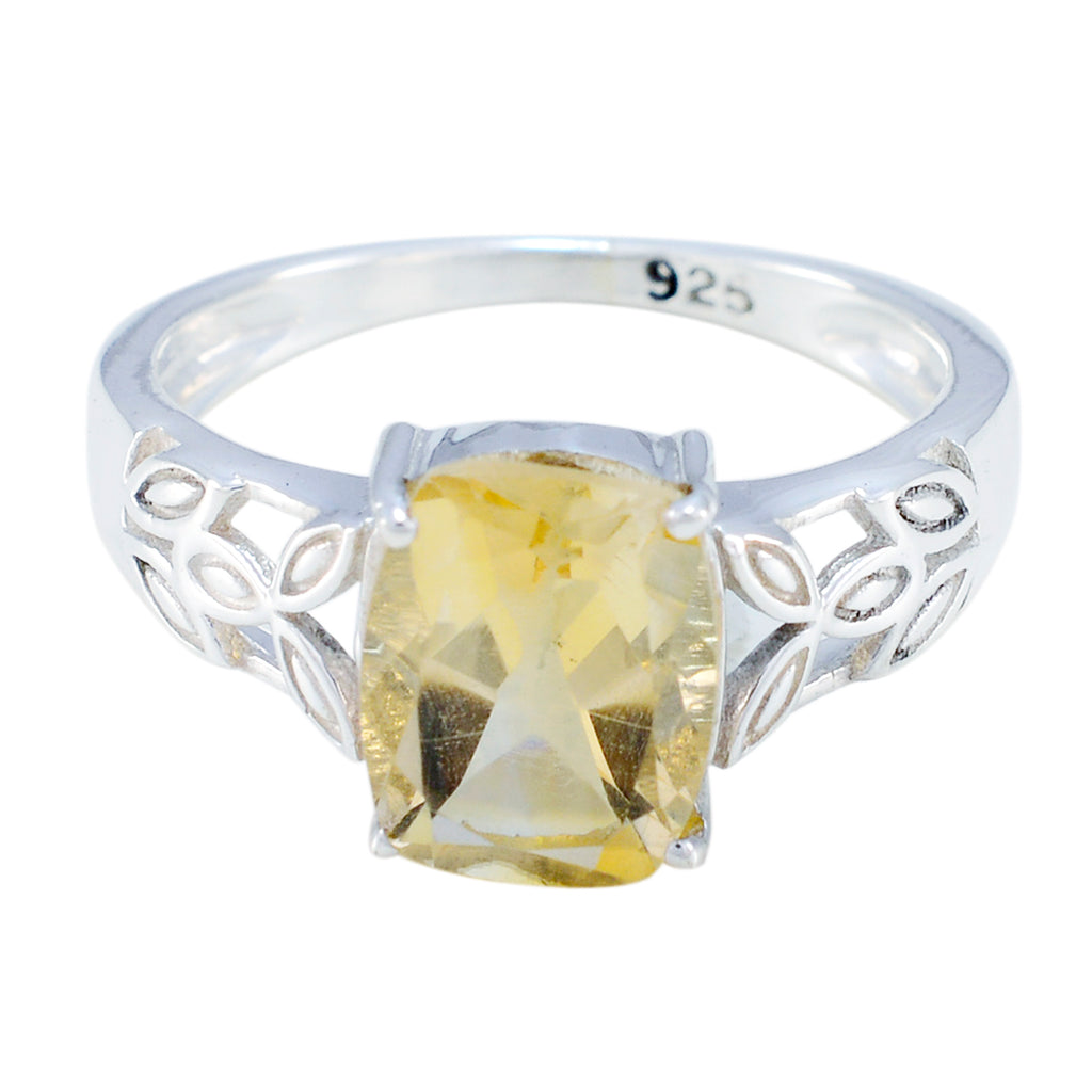 Citrine Solitaire Japanese Silver Yellow Gemstones Whisper thin Glamorous Ring Jewelry