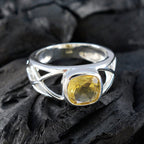 Citrine Solitaire Moroccan 925 Sterling Silver Yellow Gemstones Tiny Cultural Ring Jewellery