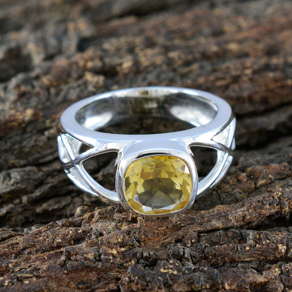 Citrine Solitaire Moroccan 925 Sterling Silver Yellow Gemstones Tiny Cultural Ring Jewellery