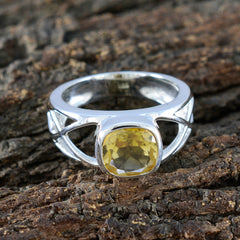 Citrine Solitaire Moroccan 925 Sterling Silver Yellow Gemstones Tiny Cultural Ring Jewellery
