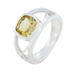 Citrine Solitaire Moroccan 925 Sterling Silver Yellow Gemstones Tiny Cultural Ring Jewellery