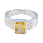 Citrine Solitaire Moroccan Sterling Silver Yellow Gems Mid weight Graceful Ring Jewelry