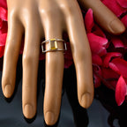 Citrine Solitaire Korean Silver Yellow Gems Whisper thin Geometric Band Jewellery