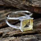 Citrine Solitaire Moroccan 925 Sterling Silver Yellow Gemstone Tiny Sophisticated Ring Jewellery
