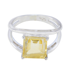 Citrine Solitaire Moroccan 925 Sterling Silver Yellow Gemstone Tiny Sophisticated Ring Jewellery