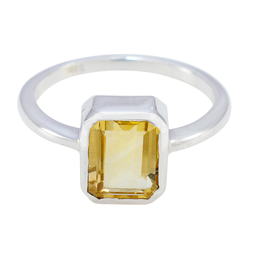 Citrine Solitaire Japanese Sterling Silver Yellow Gemstones Whisper thin Contemporary Ring Jewelry