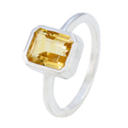 Citrine Solitaire Japanese Sterling Silver Yellow Gemstones Whisper thin Contemporary Ring Jewelry
