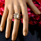 Citrine Solitaire Egyptian 925 Silver Yellow Gemstones Mid weight Contemporary Ring Jewellery