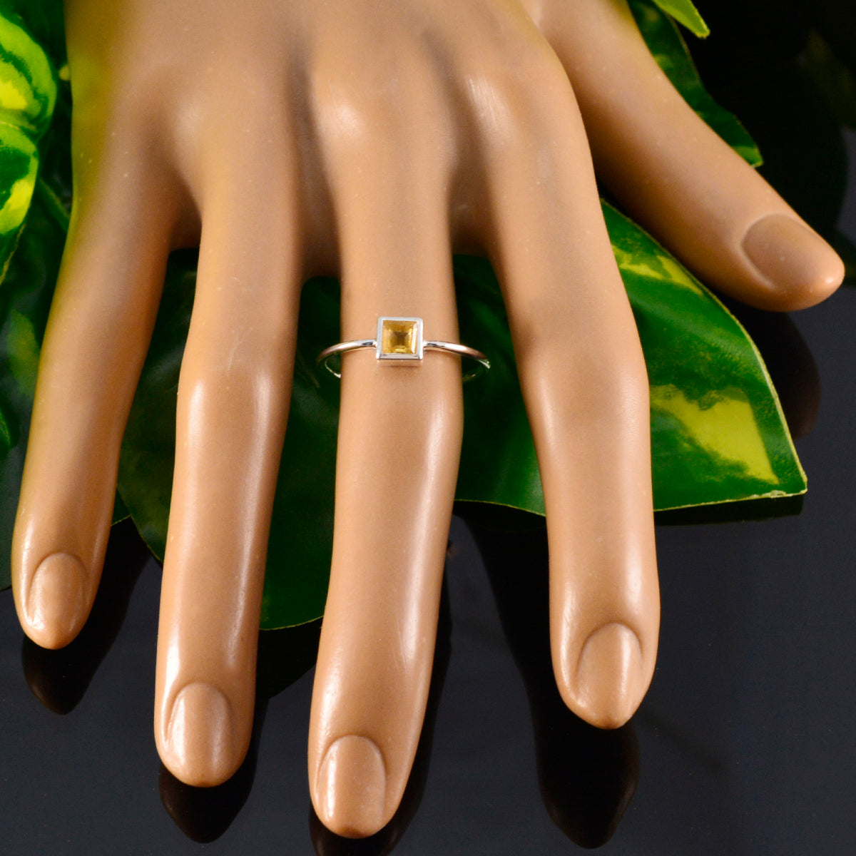 Citrine Solitaire Turkish 925 Silver Yellow Gemstones Elegant  Sophisticated Ring Jewellery