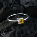 Citrine Solitaire Turkish 925 Silver Yellow Gemstones Elegant  Sophisticated Ring Jewellery