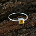 Citrine Solitaire Turkish 925 Silver Yellow Gemstones Elegant  Sophisticated Ring Jewellery
