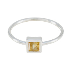 Citrine Solitaire Turkish 925 Silver Yellow Gemstones Elegant  Sophisticated Ring Jewellery