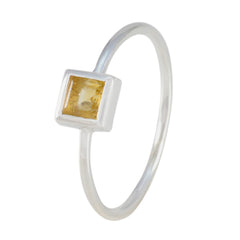 Citrine Solitaire Turkish 925 Silver Yellow Gemstones Elegant  Sophisticated Ring Jewellery