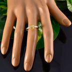 Citrine Solitaire American Silver Yellow Gems Dainty Sophisticated Ring Jewelry