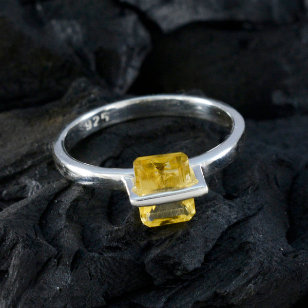 Citrine Solitaire American Silver Yellow Gems Dainty Sophisticated Ring Jewelry