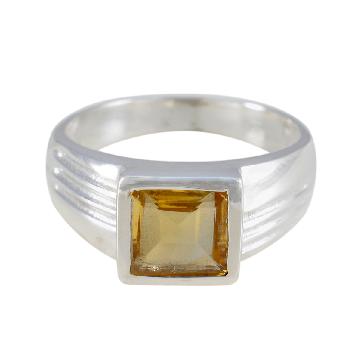 Citrine Solitaire African 925 Sterling Silver Yellow Gemstones Classic Artisan Ring Jewelry