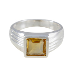 Citrine Solitaire African 925 Sterling Silver Yellow Gemstones Classic Artisan Ring Jewelry