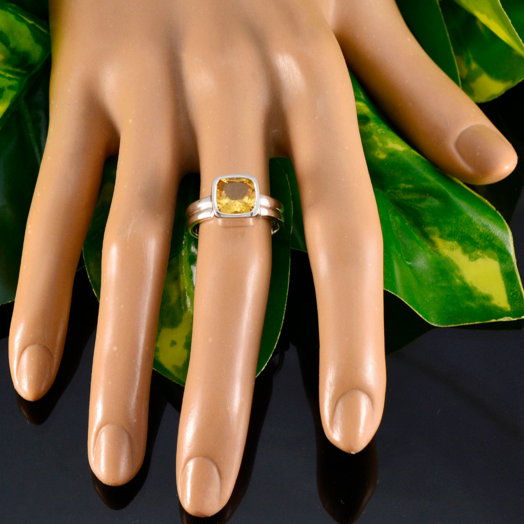 Citrine Solitaire Egyptian 925 Sterling Silver Yellow Gems Tiny Sophisticated Ring Jewelry