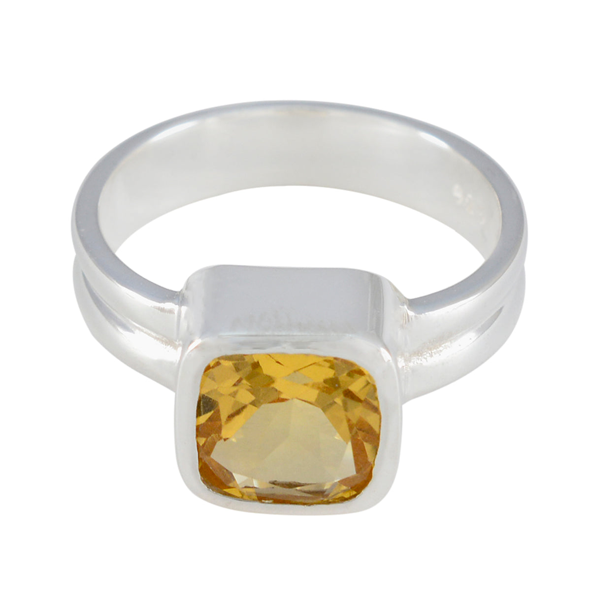 Citrine Solitaire Egyptian 925 Sterling Silver Yellow Gems Tiny Sophisticated Ring Jewelry