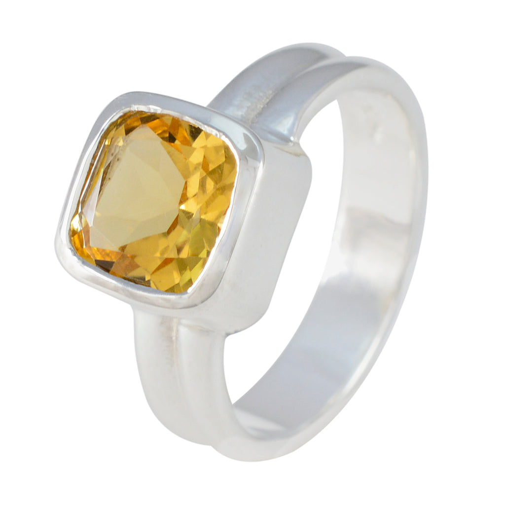 Citrine Solitaire Egyptian 925 Sterling Silver Yellow Gems Tiny Sophisticated Ring Jewelry