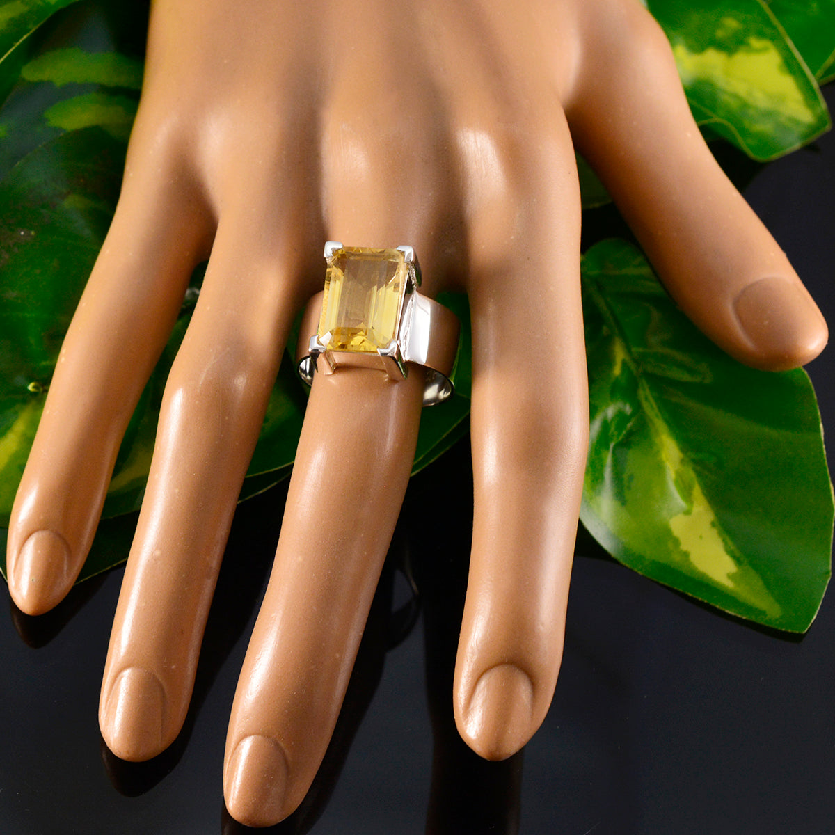 Citrine Solitaire Moroccan Sterling Silver Yellow Gemstone Essential  Modern Ring Jewellery