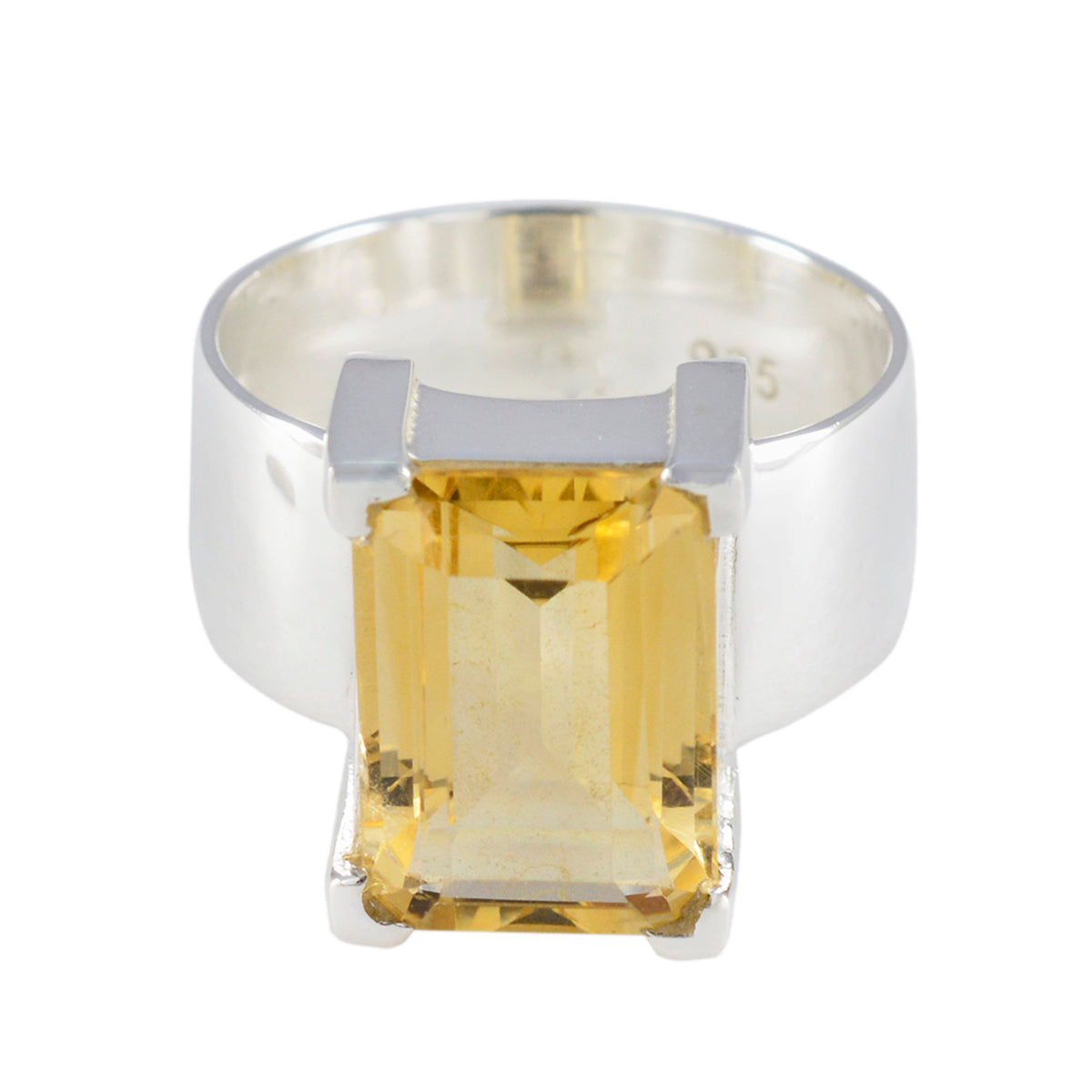 Citrine Solitaire Moroccan Sterling Silver Yellow Gemstone Essential  Modern Ring Jewellery メイン画像