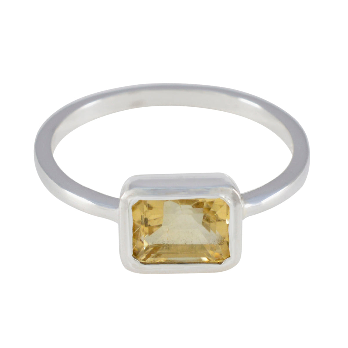 Citrine Solitaire Japanese Silver Yellow Gems Dainty Sophisticated Ring Jewellery Main image