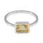 Citrine Solitaire Japanese Silver Yellow Gems Dainty Sophisticated Ring Jewellery