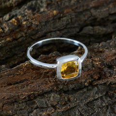 Citrine Solitaire Korean Silver Yellow Gems Dainty Fairytale Ring Jewelry