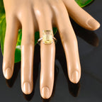 Citrine Solitaire Indian Silver Yellow Gemstones Minimal Artisan Ring Jewelry