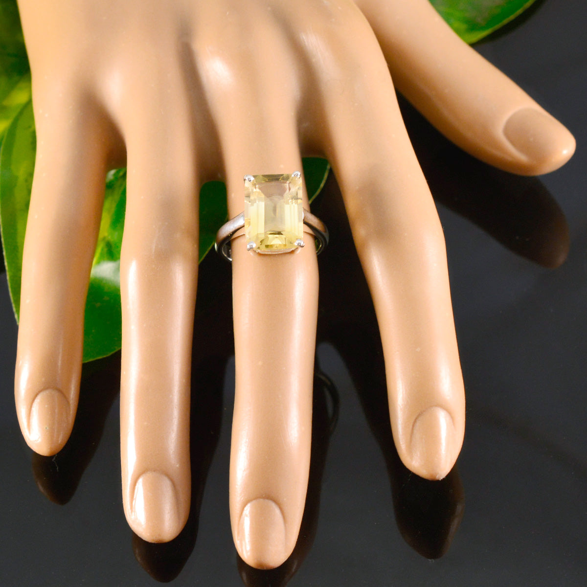 Citrine Solitaire Indian Silver Yellow Gemstones Minimal Artisan Ring Jewelry