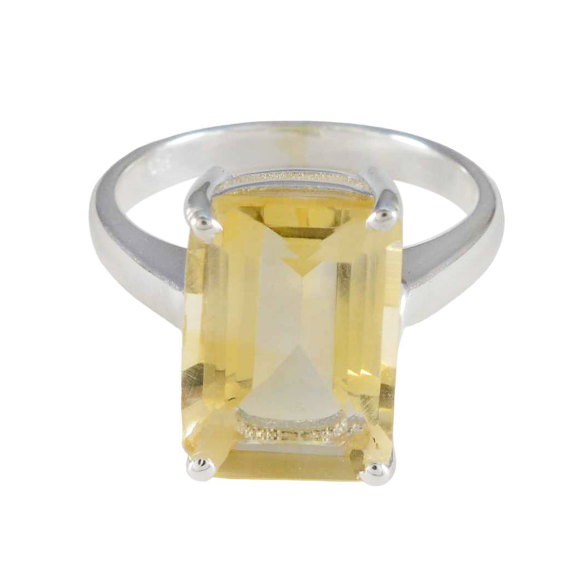 Citrine Solitaire Indian Silver Yellow Gemstones Minimal Artisan Ring Jewelry Imagen principal del producto