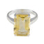 Citrine Solitaire Indian Silver Yellow Gemstones Minimal Artisan Ring Jewelry