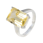 Citrine Solitaire Indian Silver Yellow Gemstones Minimal Artisan Ring Jewelry