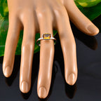 Citrine Solitaire American 92.5 Silver Yellow Gemstone Whisper thin Abstract Ring Jewelry