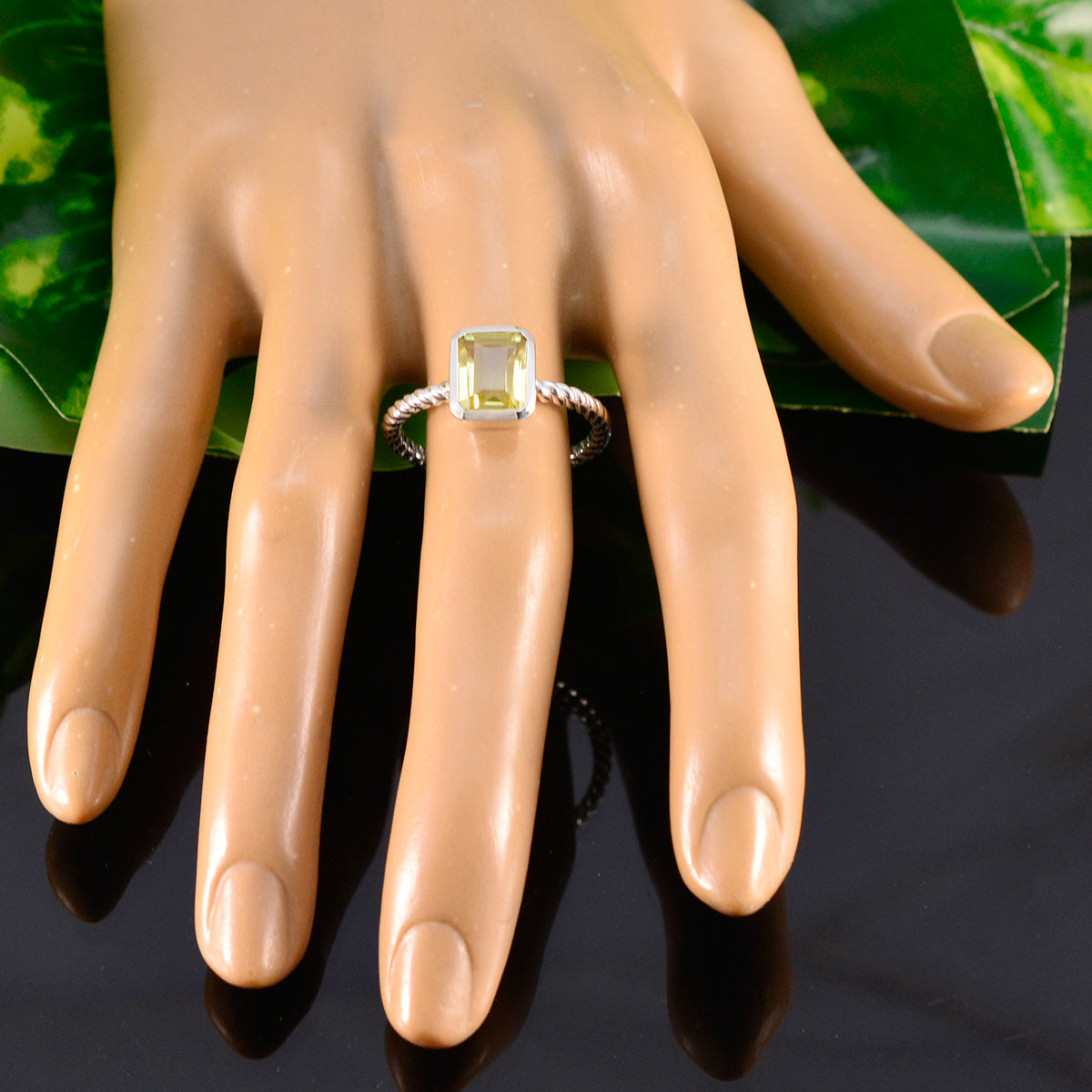 Citrine Solitaire Moroccan 925 Sterling Silver Yellow Gemstone Featherlight Sophisticated Ring Jewelry