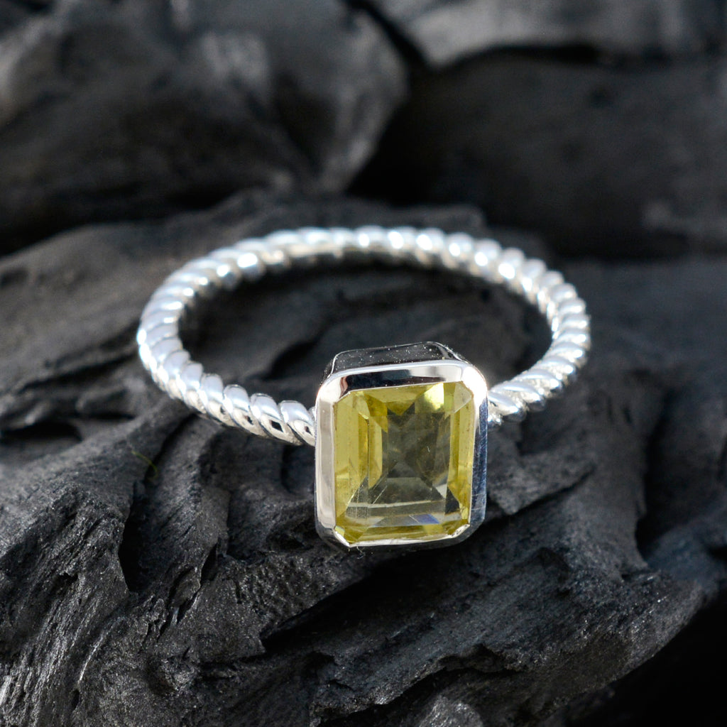 Citrine Solitaire Moroccan 925 Sterling Silver Yellow Gemstone Featherlight Sophisticated Ring Jewelry