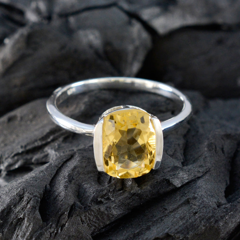 Citrine Solitaire Turkish 925 Sterling Silver Yellow Gemstone Whisper thin Feminine Ring Jewellery